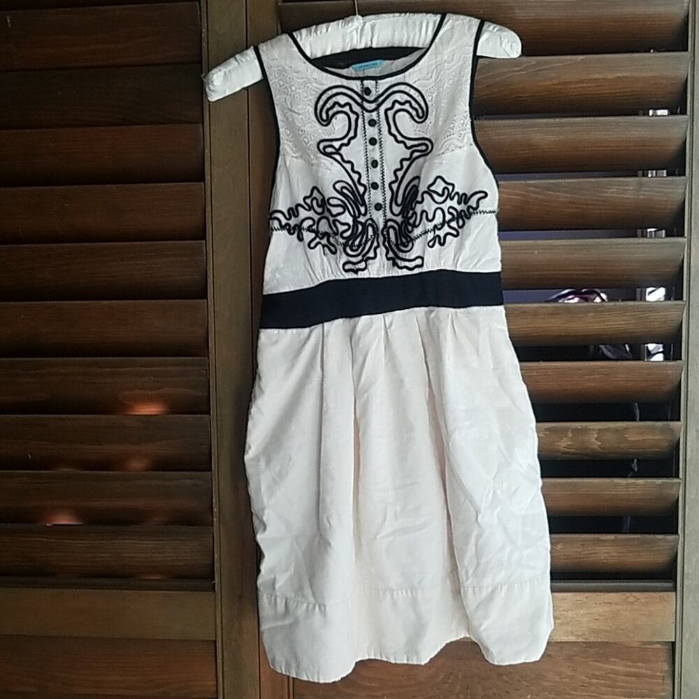 Leifnotes black & cream dress by Anthropologie